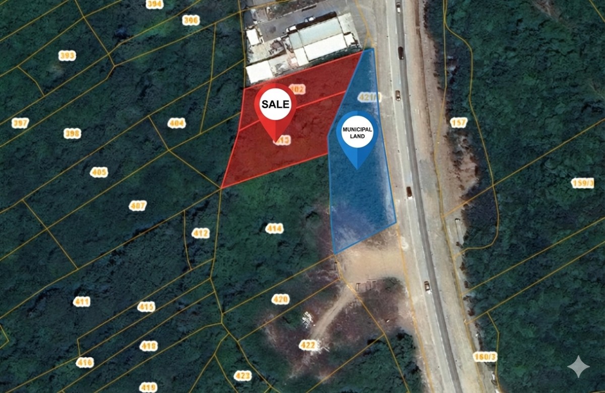 Urbanizovan plac 1520m2 uz magistralu, Radanovići